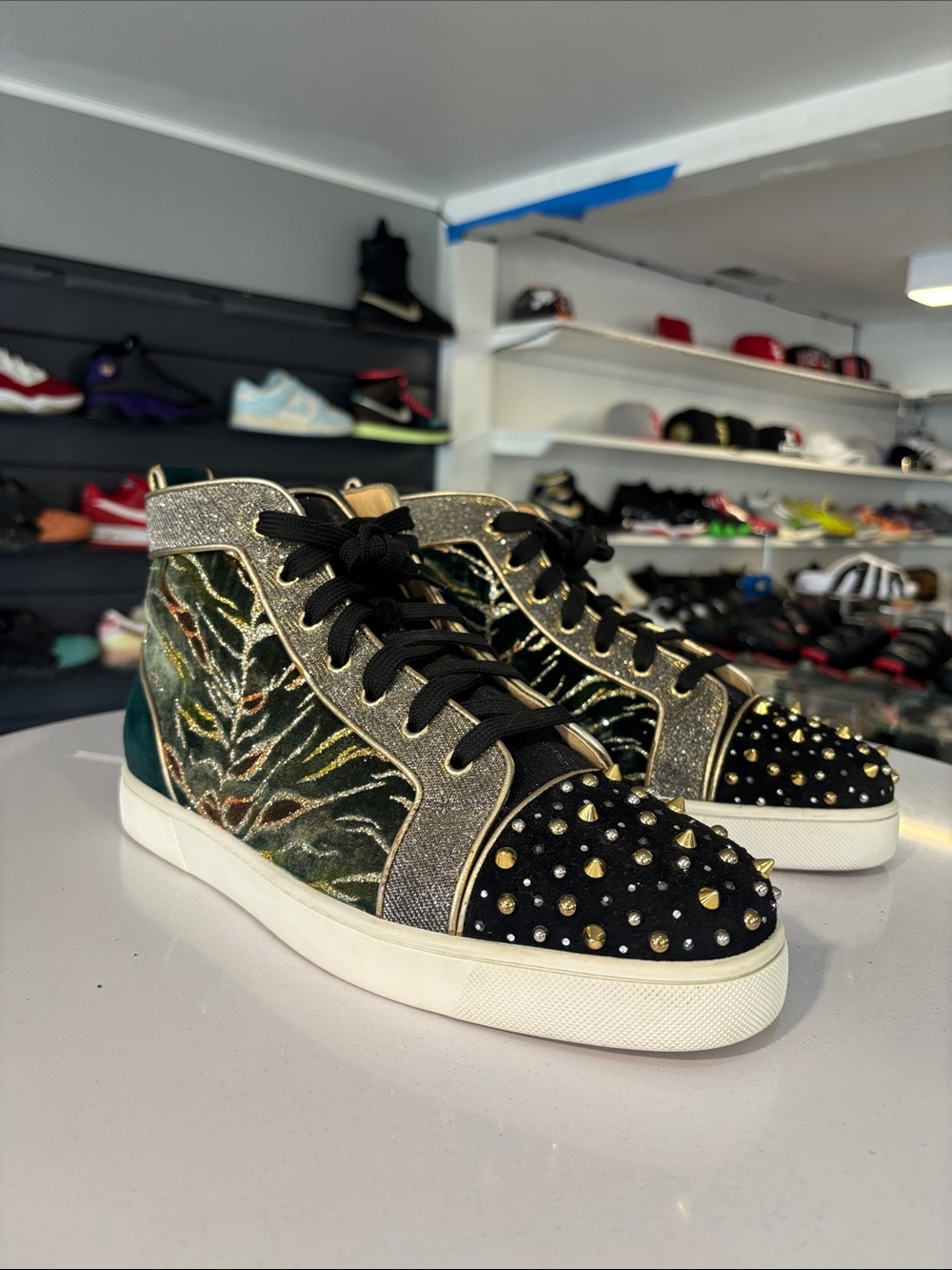 Christian Louboutin Milkylou “Bengal Velvet” High Tops Men’s Size